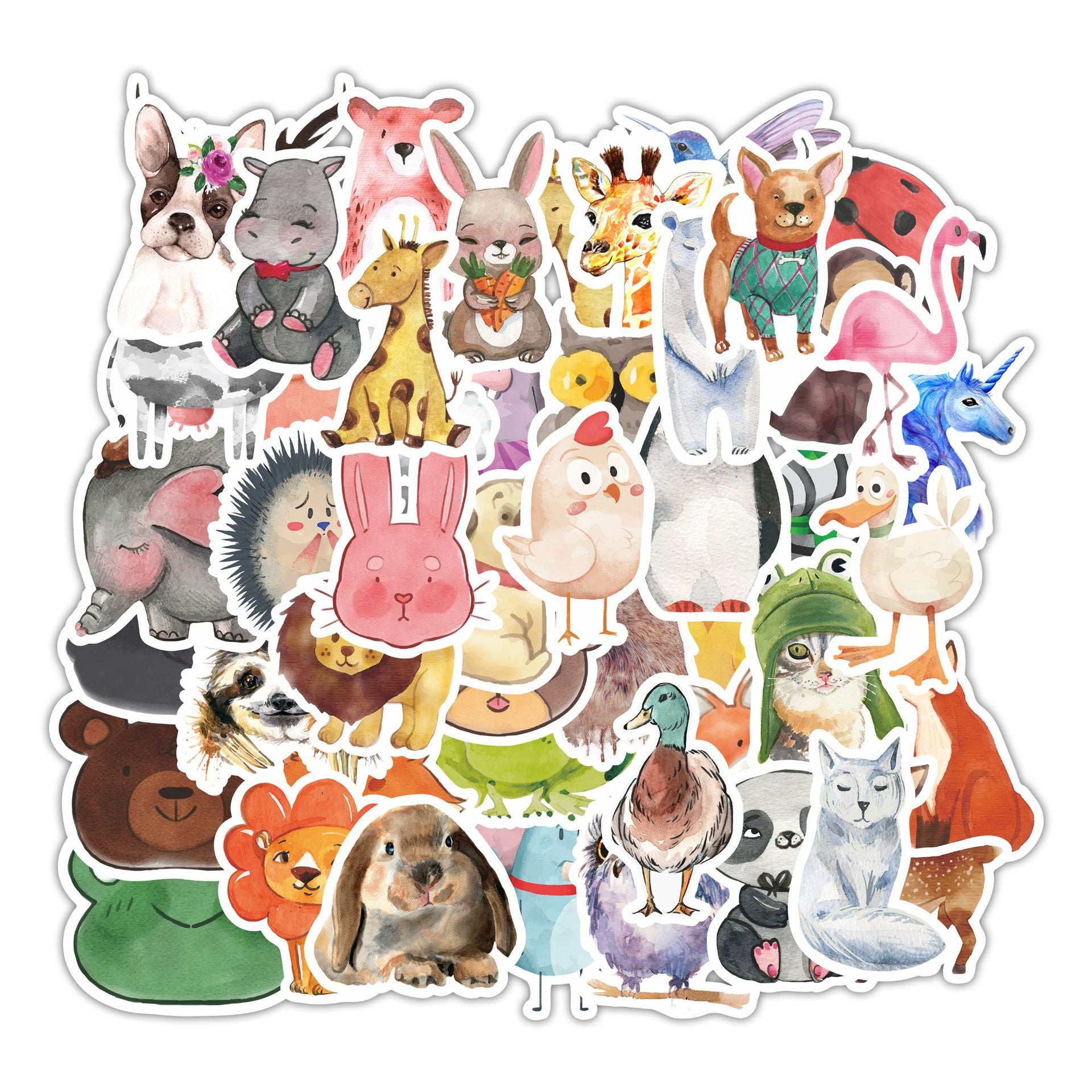 50 Pc Watercolor Animals Pack image 0
