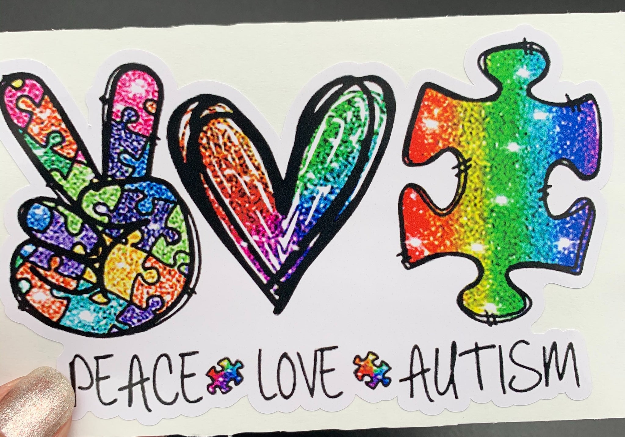 Peace Love Autism Sticker image 0