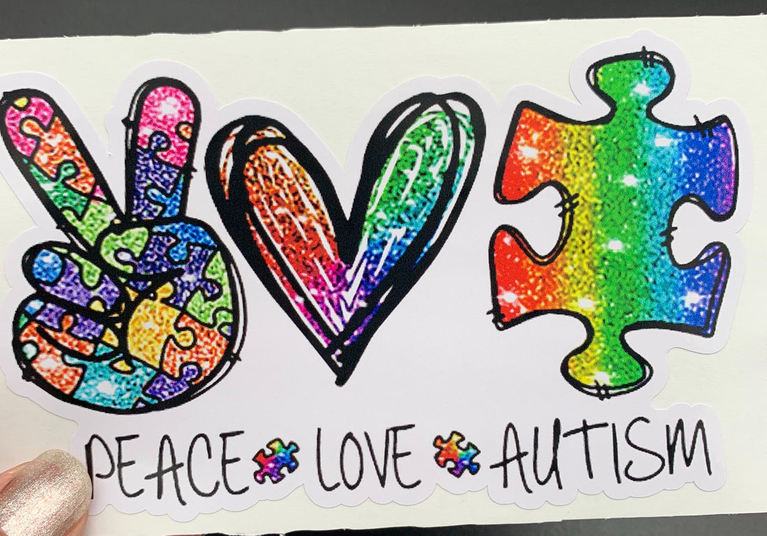 Peace Love Autism Sticker image 0
