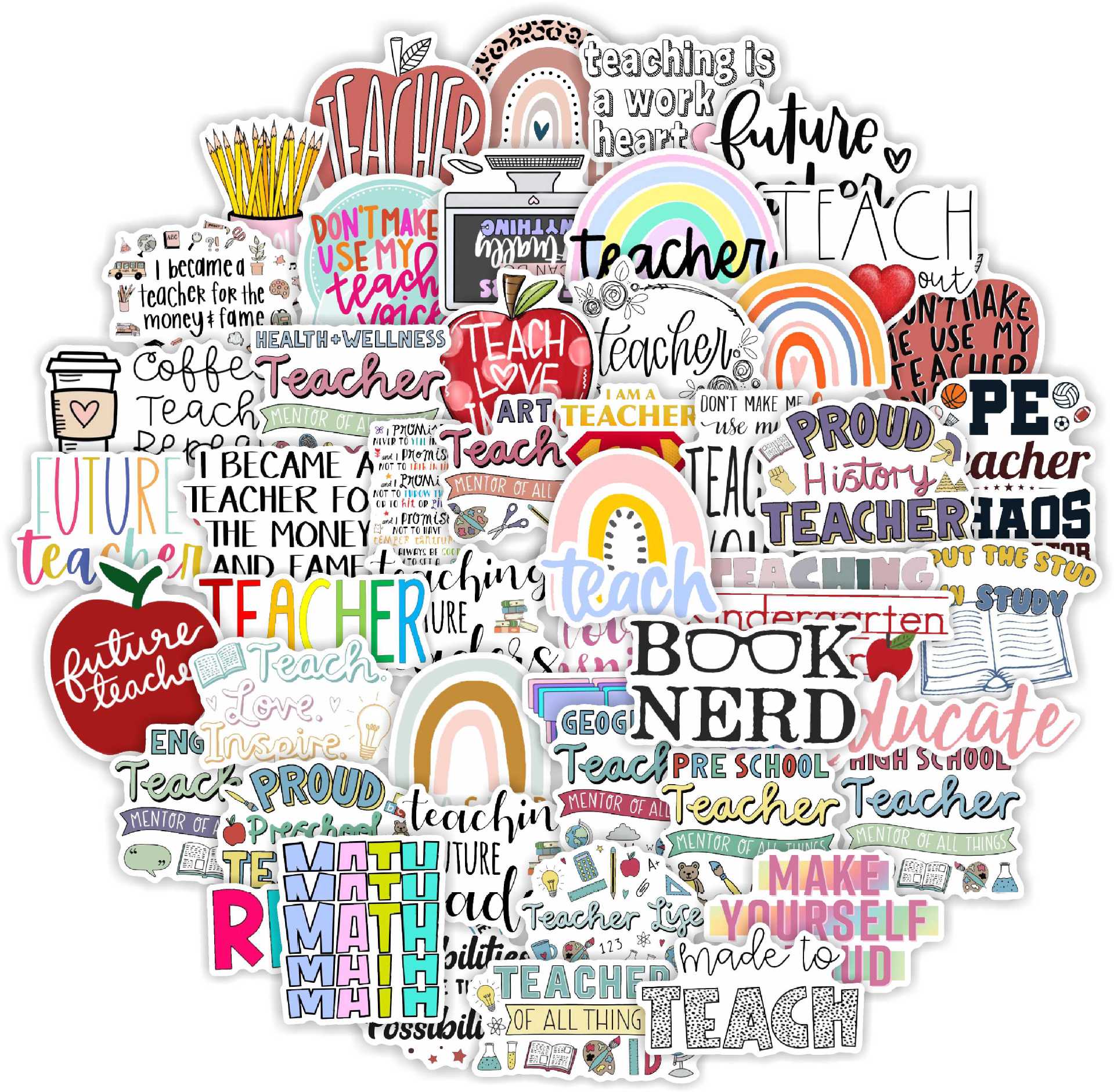 50 Pc Teacher Sticker Pack image 0