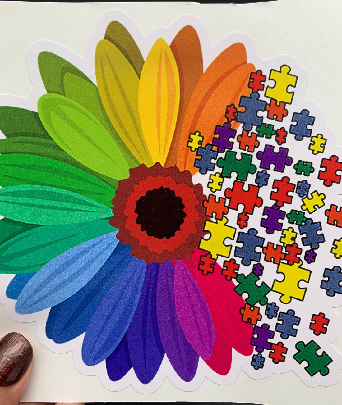 Colorful Autism Sunflower Sticker image 0