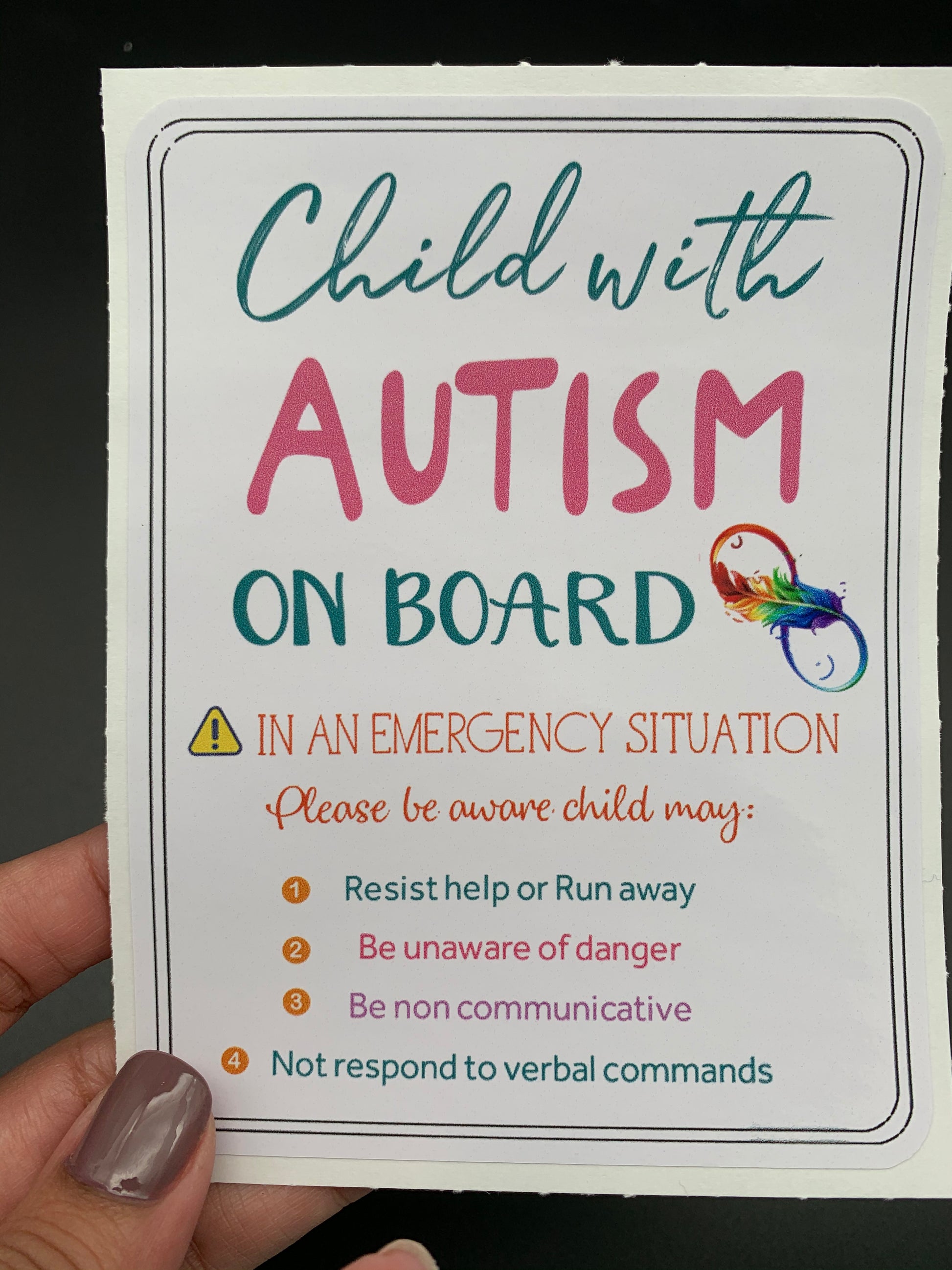 Child with Autism on Board Pink Sticker image 1
