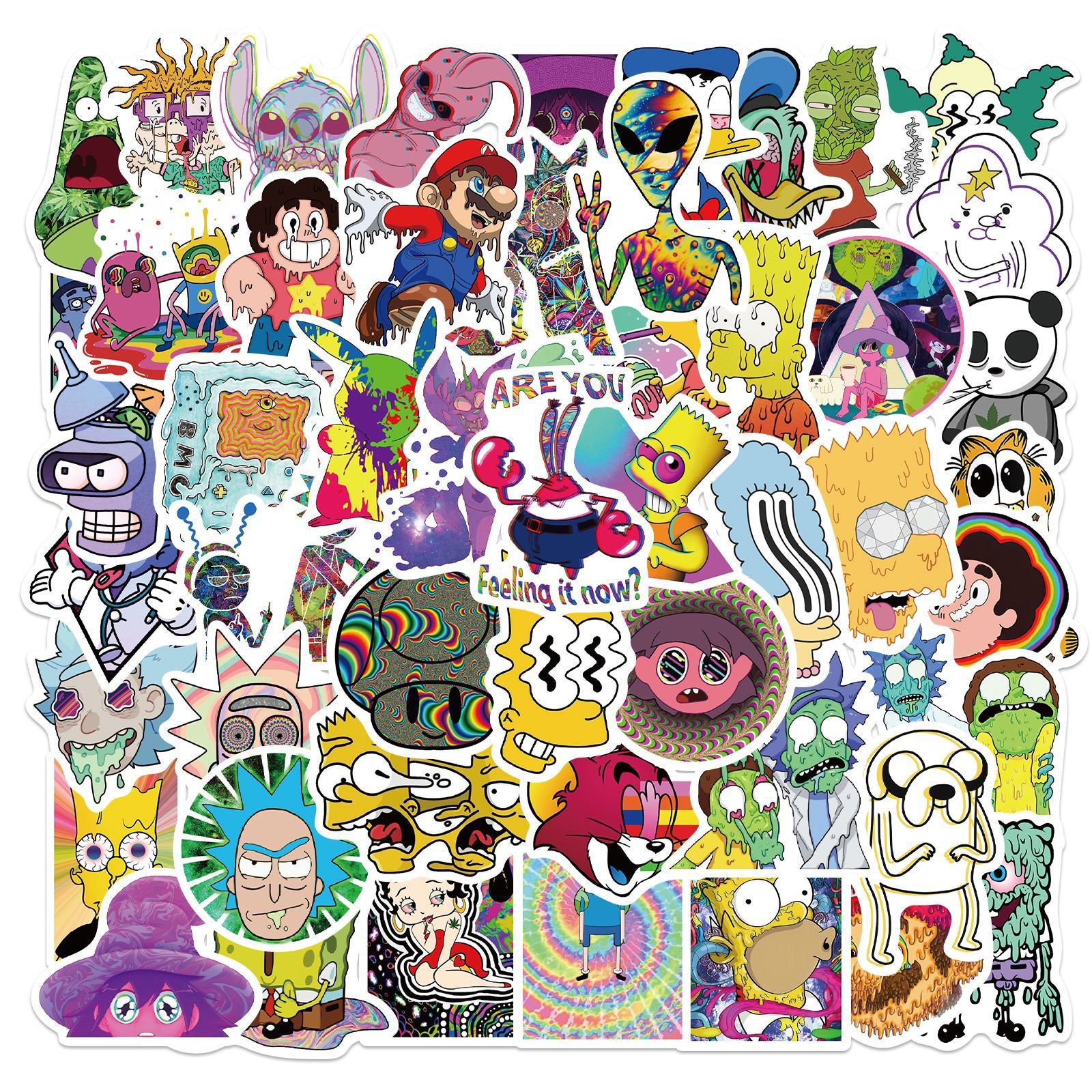 50 Pc Psychedelic Cartoon Variety Pack image 0