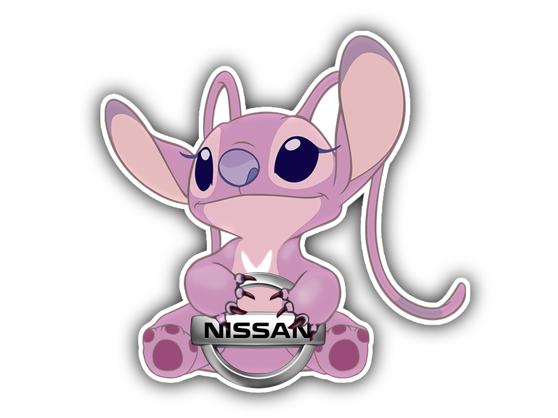 5" Angel Pink Stitch Nissan Sticker image 0