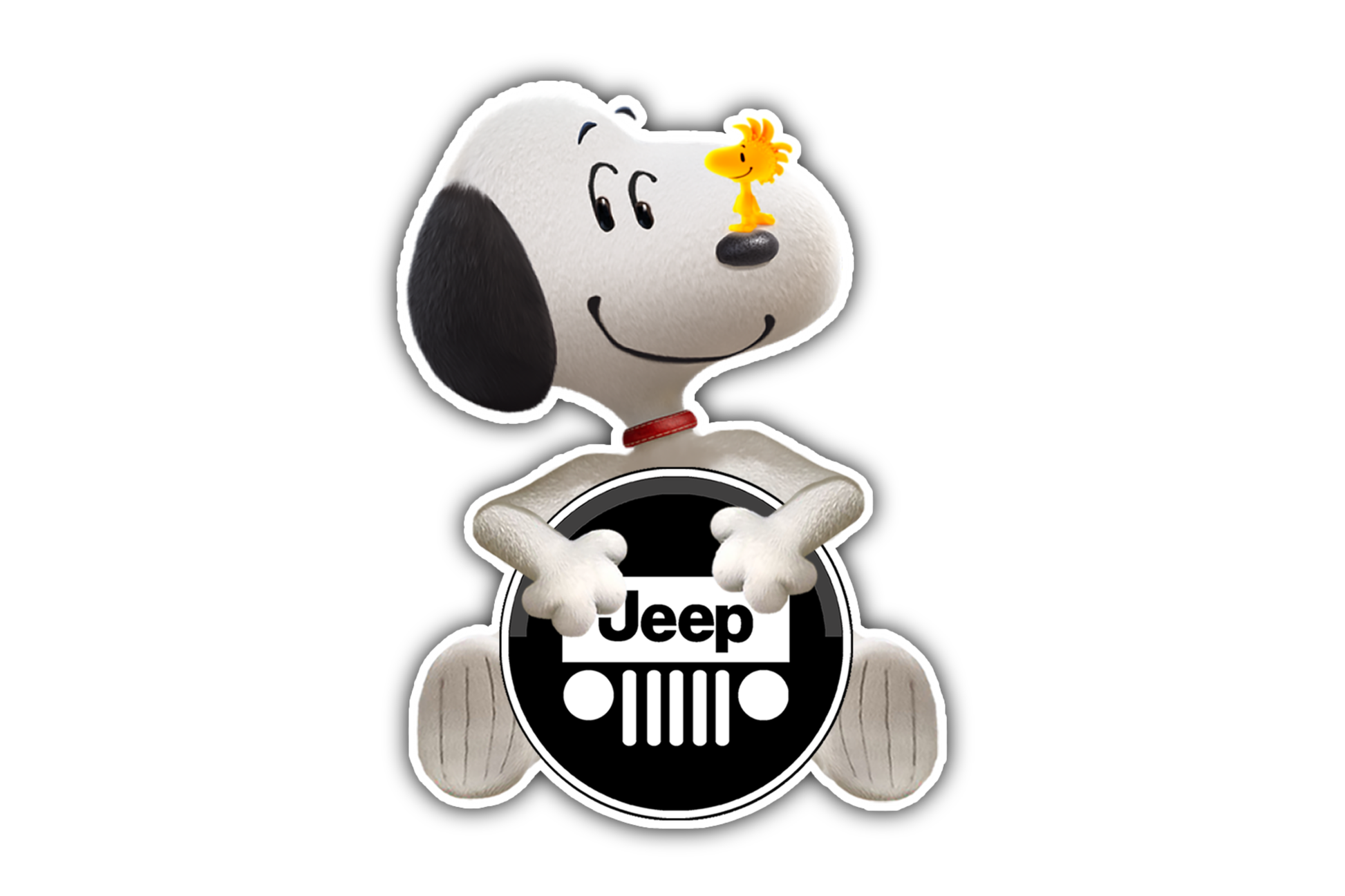5" Snoopy Jeep Sticker image 0