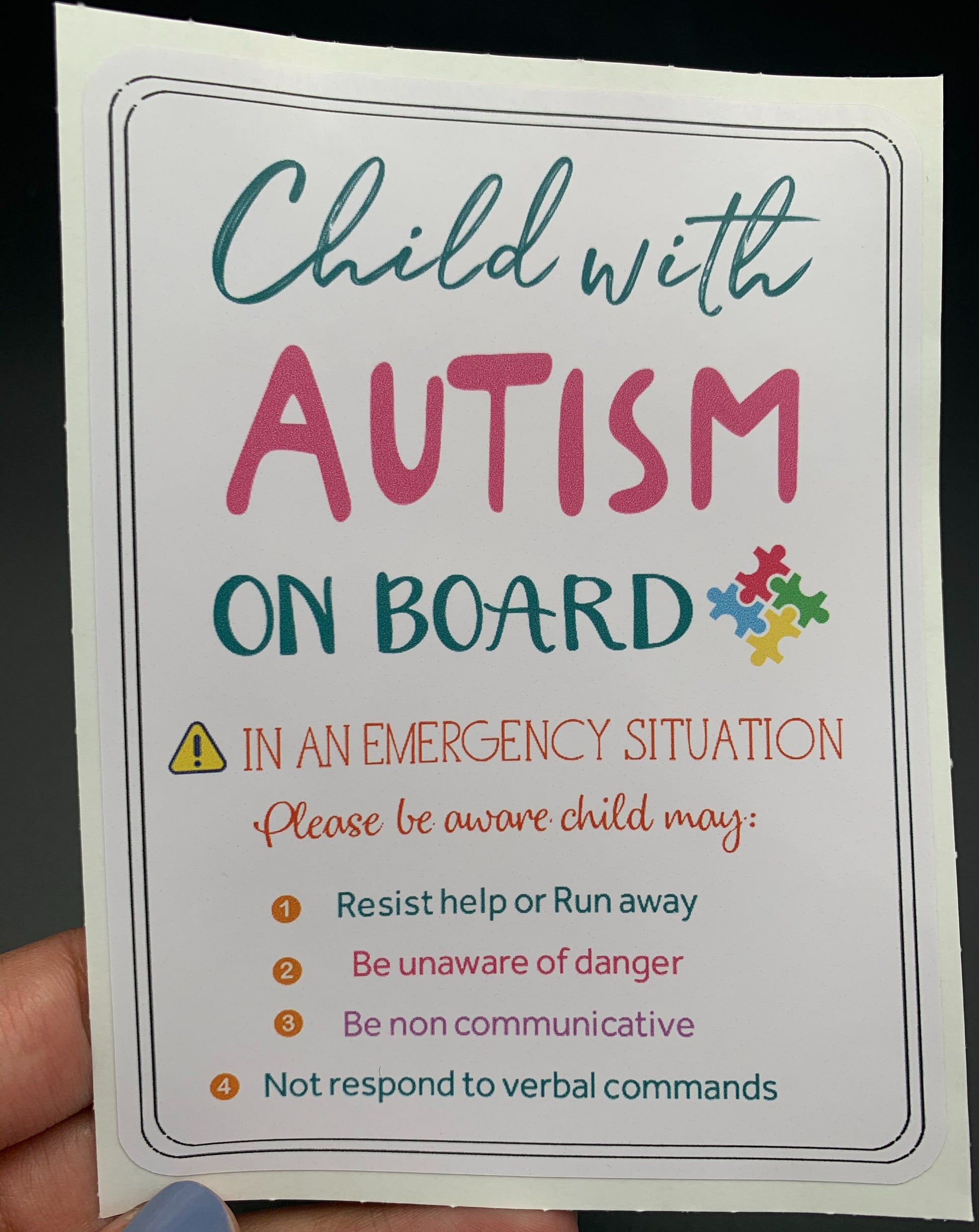 Child with Autism on Board Pink Sticker image 0