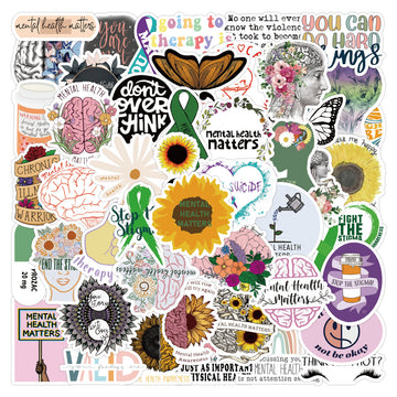 50 Pc Mental Health Sticker Pack image 0