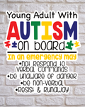 Colorful Young Adult with Autism On Board Sticker image 0