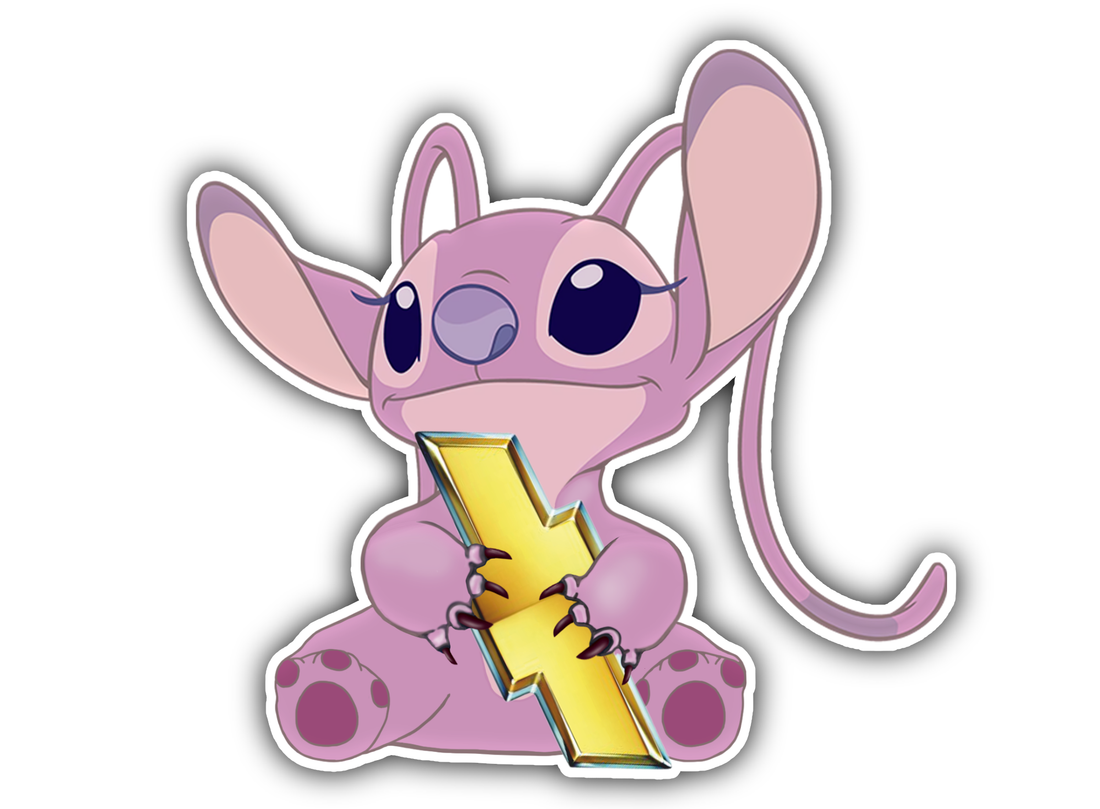 5" Angel Pink Stitch Chevy Sticker image 0