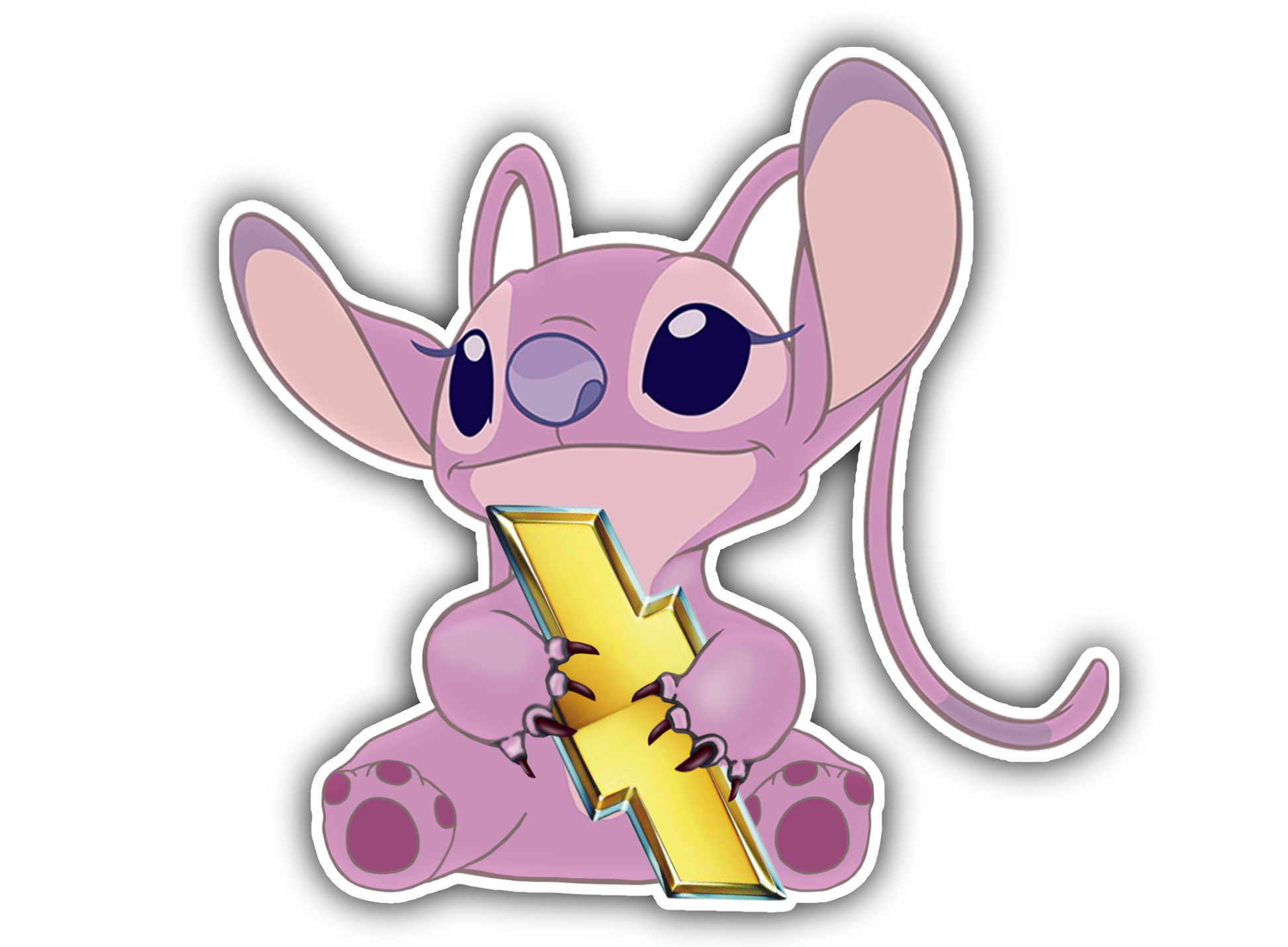 5" Angel Pink Stitch Chevy Sticker image 0