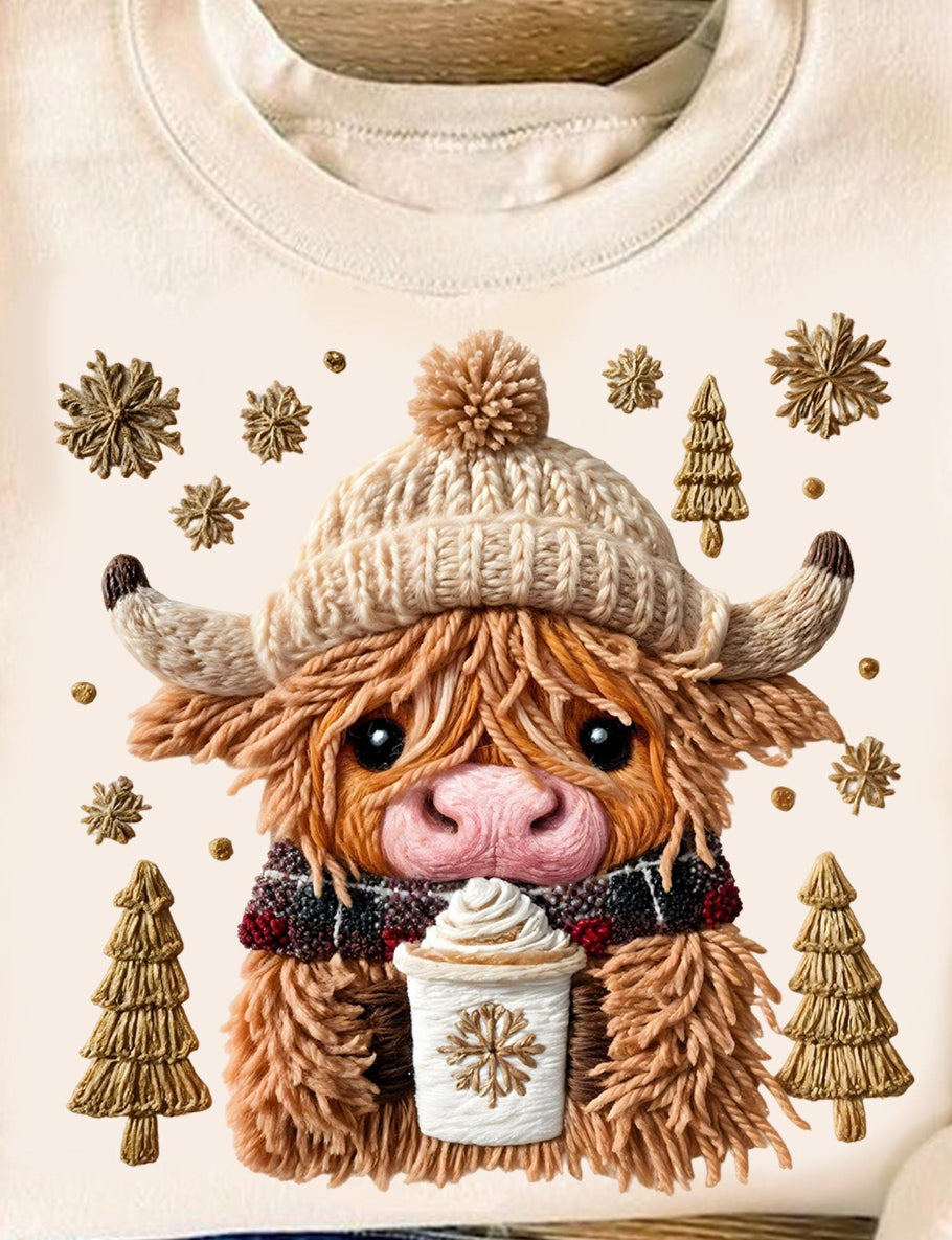 Highland Cow Coffee Christmas Shirt