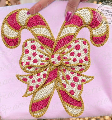 Faux Crochet Candy Candy Christmas Shirt