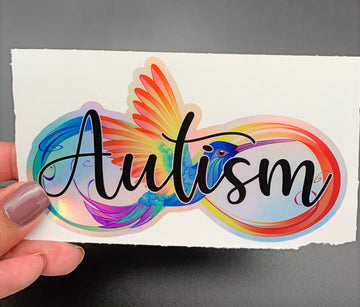 Holographic Autism Hummingbird Infinity Sticker image 0