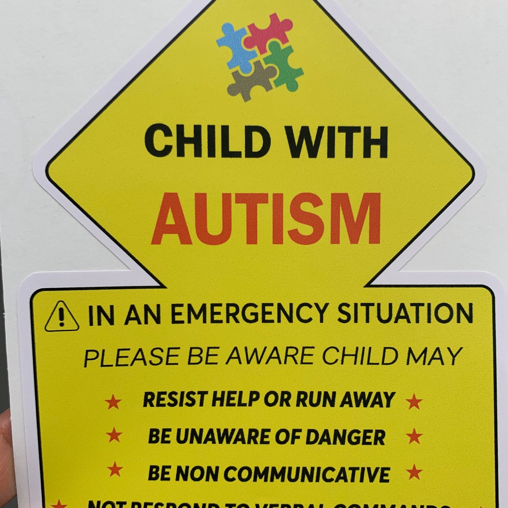 Child with Autism Sign Sticker image 0