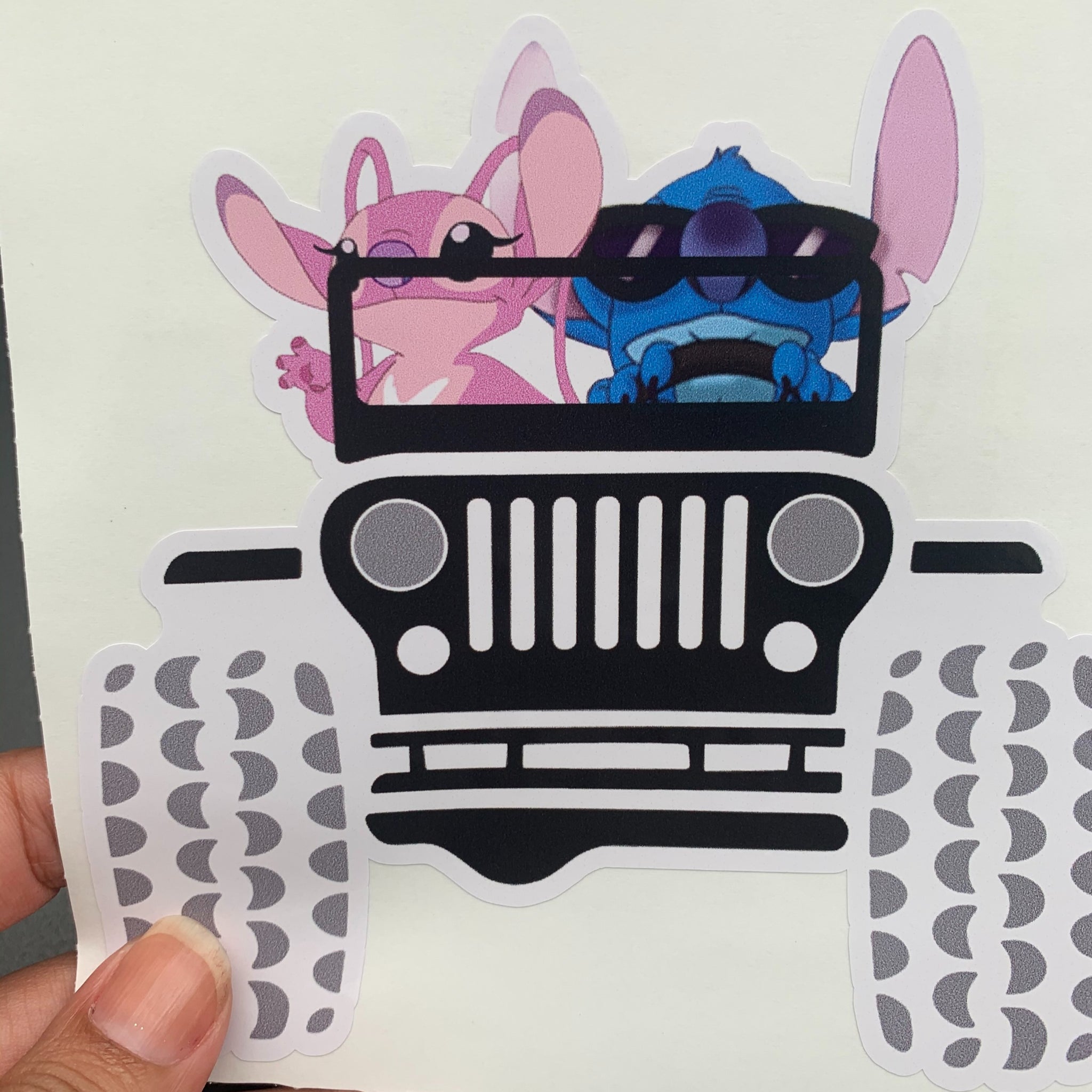 Jeep Stitch and Angel Sticker image 0