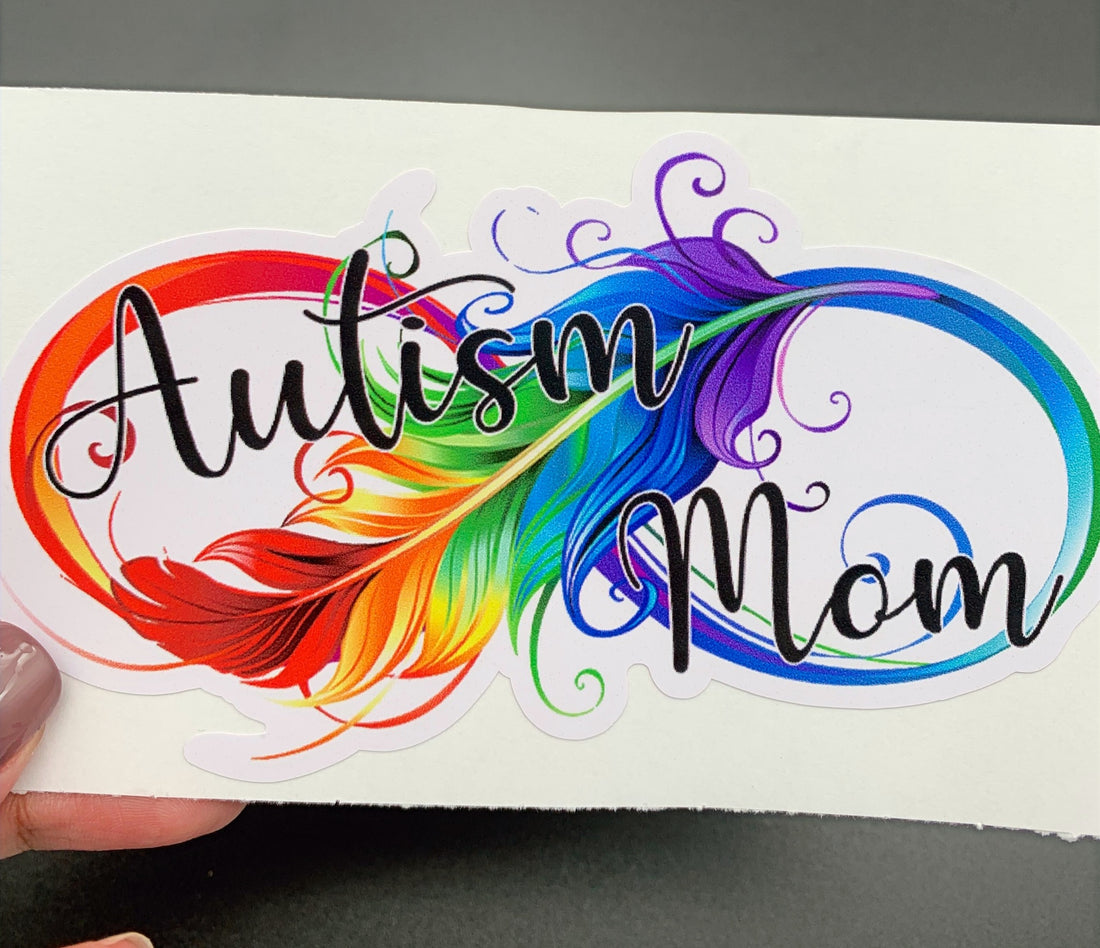 Autism Mom Feather Infinity Sticker image 0