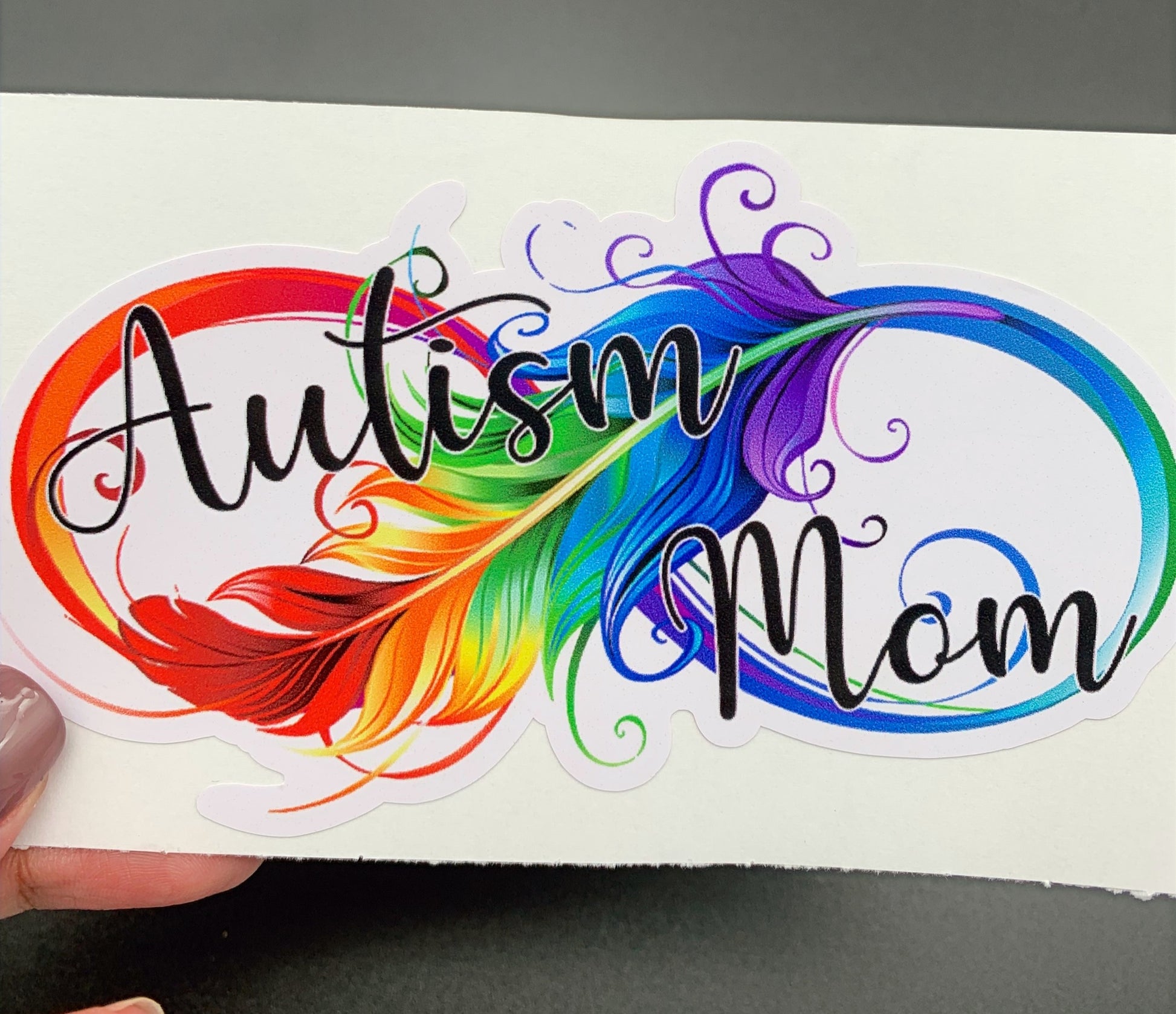 Autism Mom Feather Infinity Sticker image 0