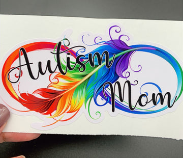 Autism Mom Feather Infinity Sticker image 0