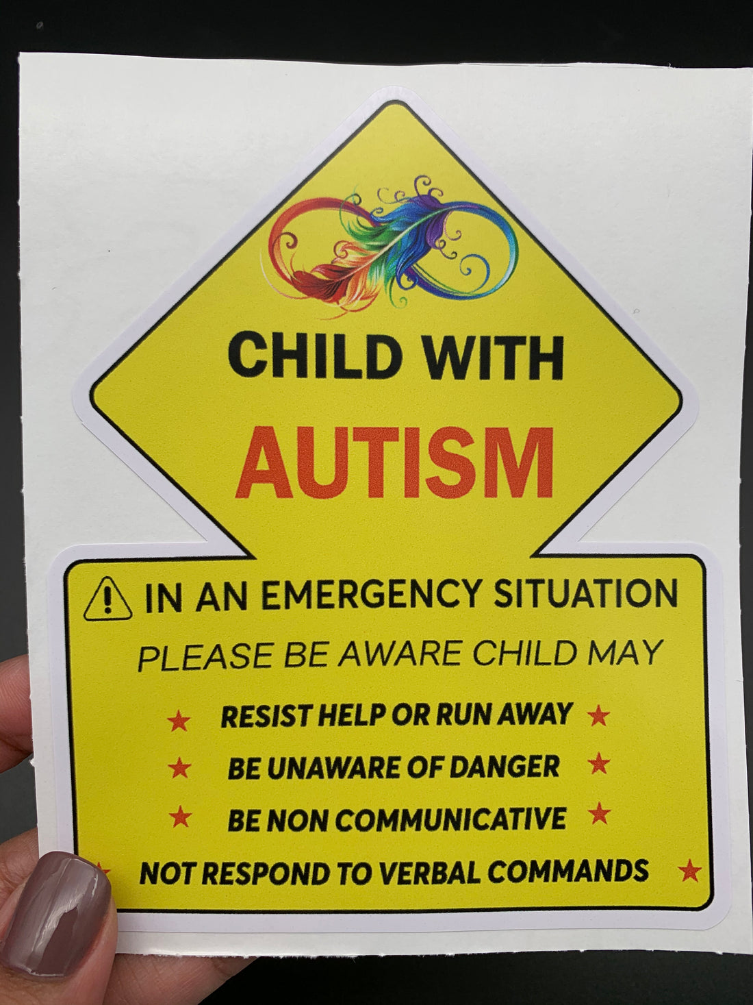 Child with Autism Sign Sticker image 0