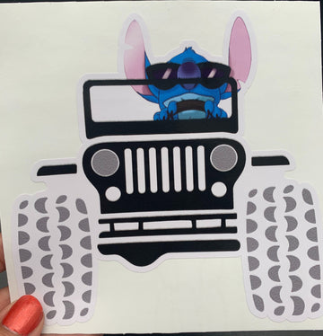 Jeep Stitch Driving Sticker image 0