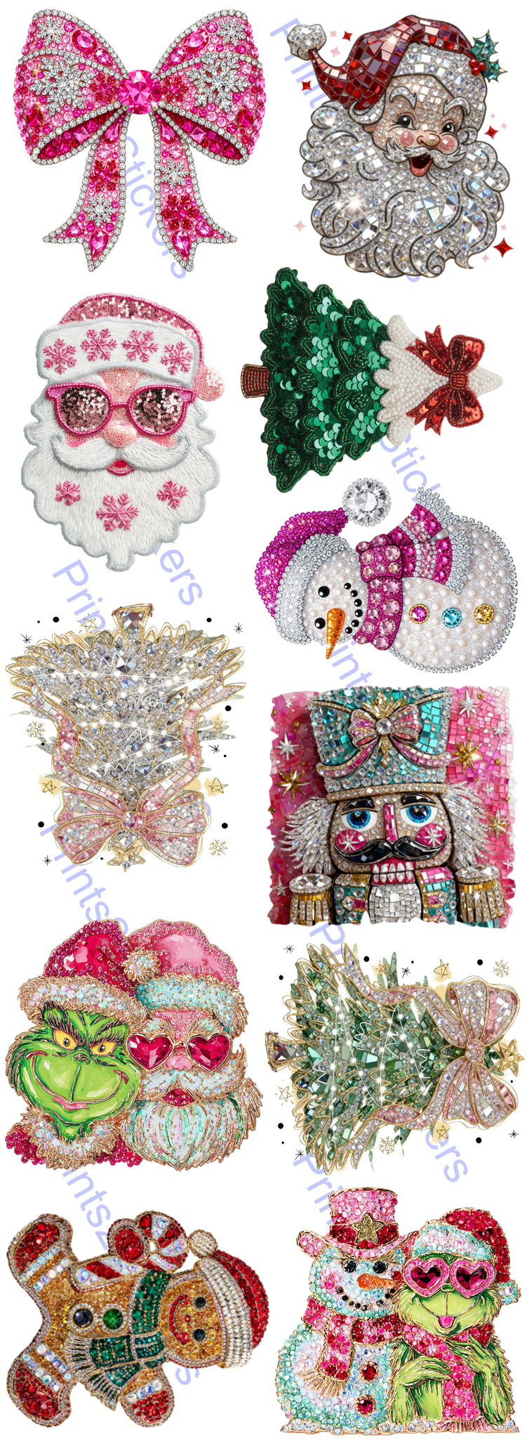 Faux Rhinestone Sequin Christmas Gangsheet