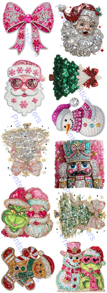 Faux Rhinestone Sequin Christmas Gangsheet